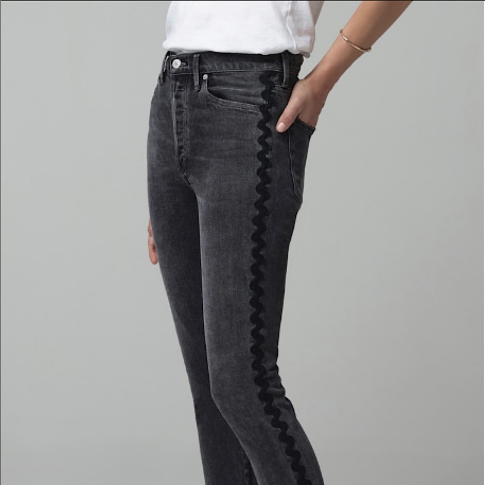 Citizens of Humanity Olivia High Rise Slim Ankle Date Night Dark Wave Button Fly